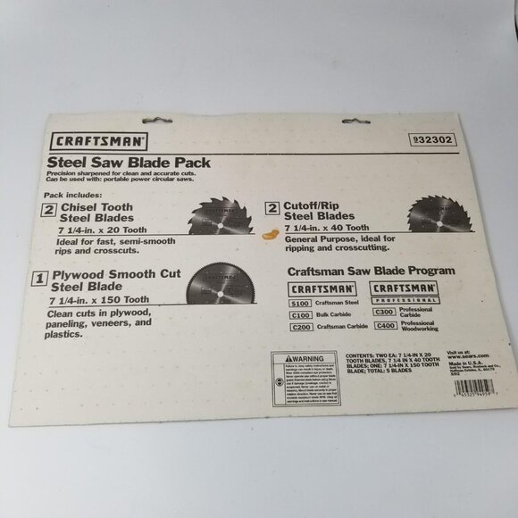 Craftsman 5 pc Steel Circular Saw Blade Set New Old Stock - Picture 5 of 5
